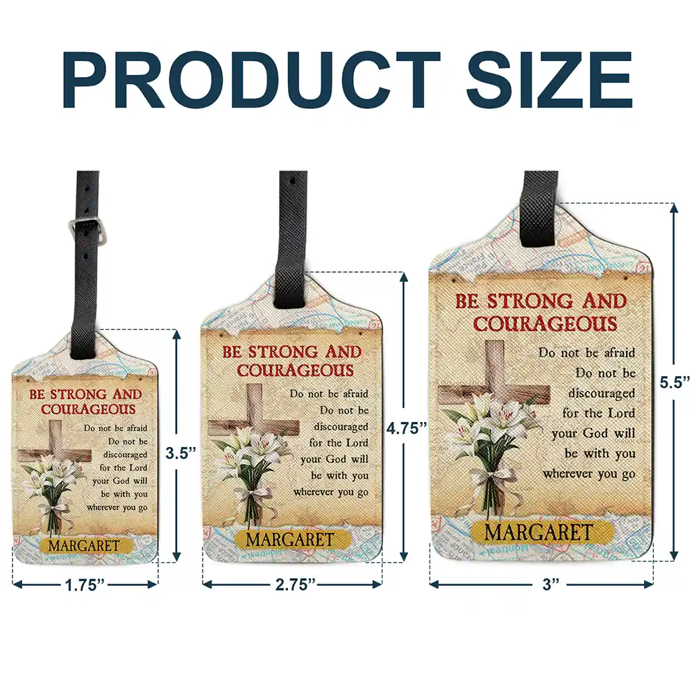 Be Strong And Courageous - Personalized Luggage Tag - Image 5