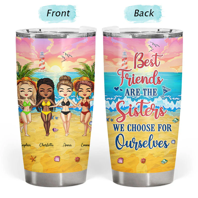 Beach Best Friends Choose For Ourselves - Gift For BFF - Personalized Custom Tumbler - Image 3