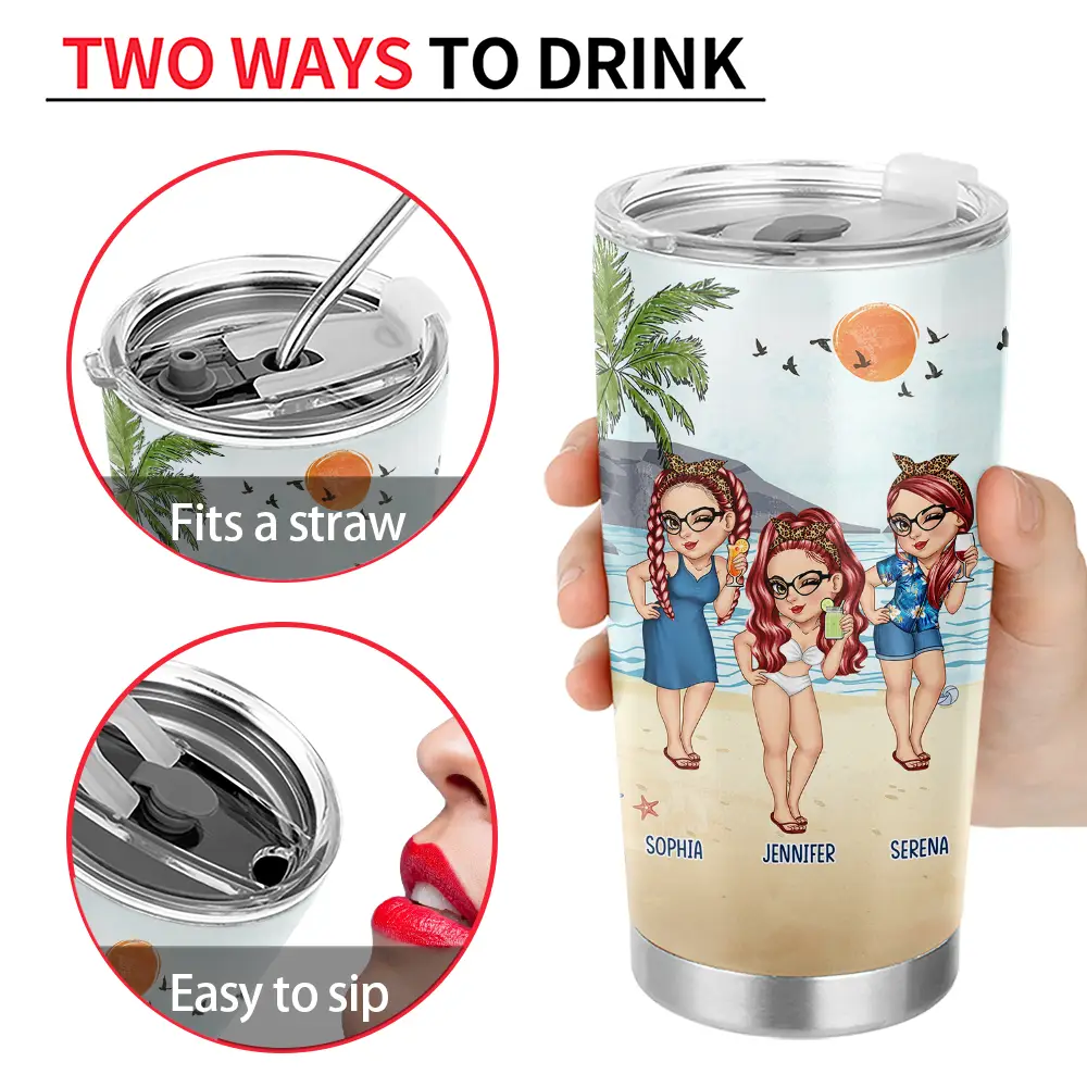 Beach Bestie Congrats On Being My Bestie - Personalized Tumbler - Image 4
