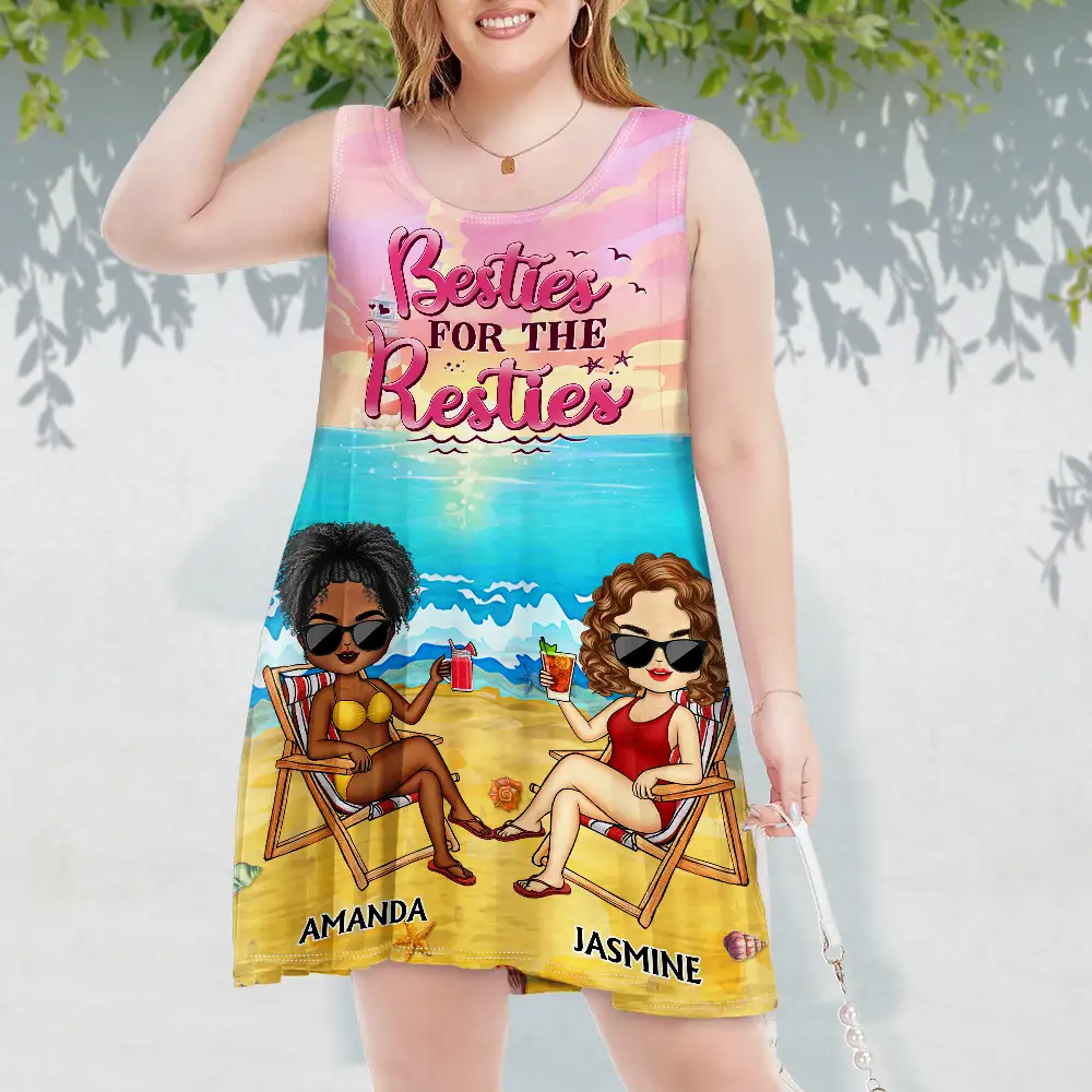 Beach Booze Besties - Personalized Sleeveless Tank Dress - Image 3