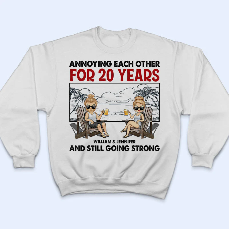 Beach Couple Annoying Each Other And Still Going Strong - Gift For Couple - Personalized Custom T Shirt - Image 5