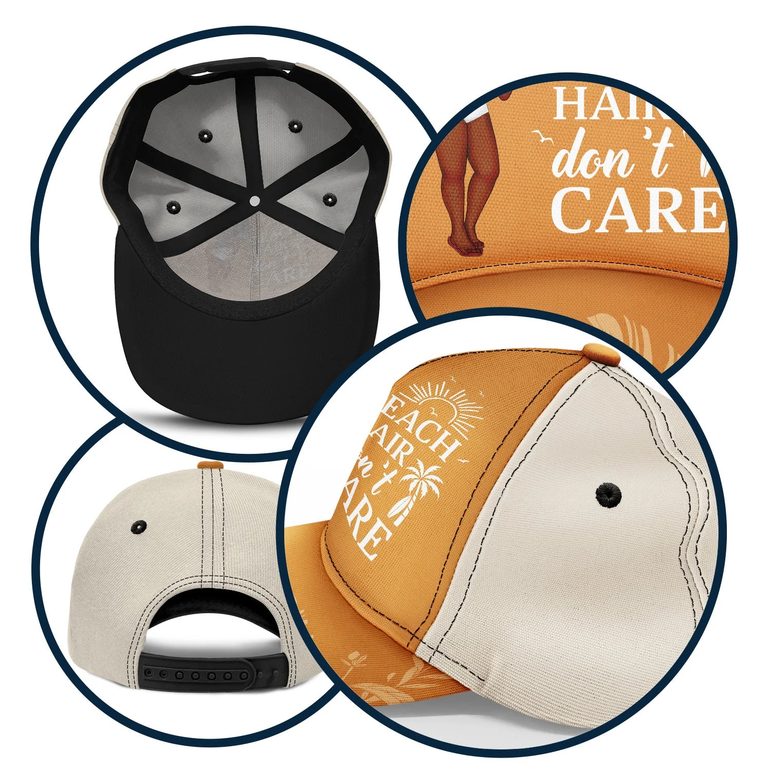 Beach Hair Don't Care - Gift For Beach Lovers, Traveling Lovers, Women - Personalized Classic Cap - Image 5
