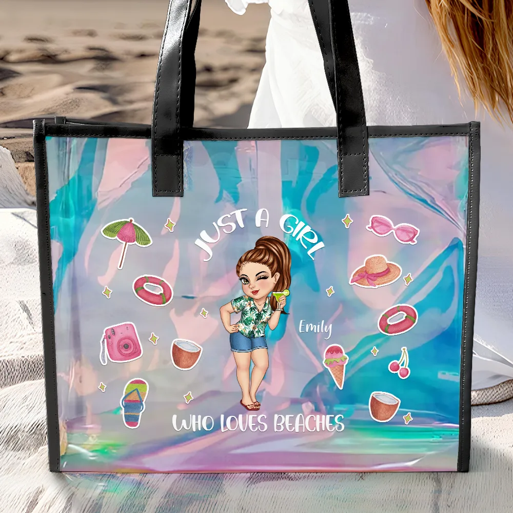 Beach Hair Don't Care - Personalized Holographic Tote - Image 3