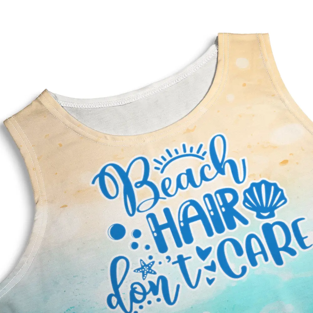 Beach Hair Don't Care Summer Beach - Personalized Sleeveless Tank Dress - Image 5