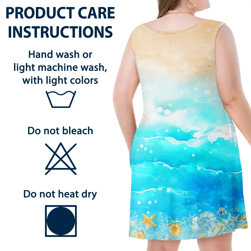 Beach Hair Don't Care Summer Beach - Personalized Sleeveless Tank Dress - Image 6