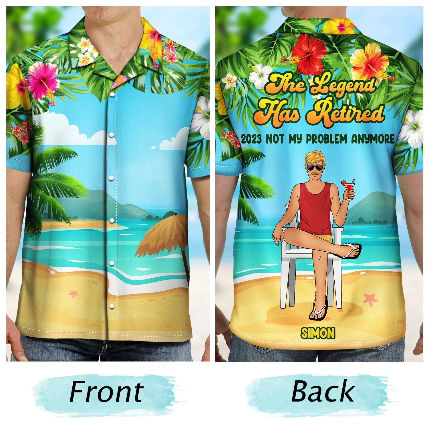 Beach The Legend The Queen Has Retired - Retirement Gift, Gift For Beach Lovers - Personalized Custom Hawaiian Shirt - Image 2
