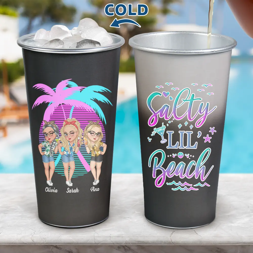 Beaches Booze Besties - Personalized Aluminum Color Changing Cup - Image 4