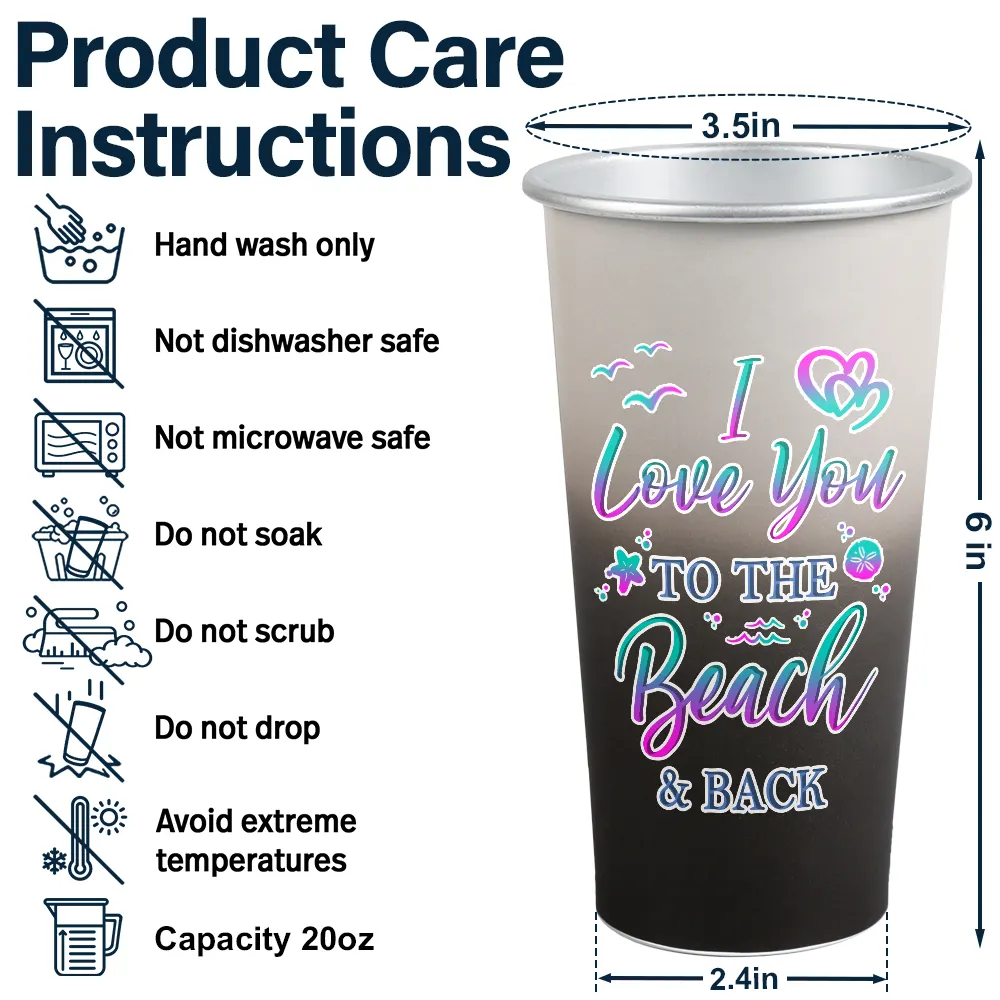 Beaches Booze Besties - Personalized Aluminum Color Changing Cup - Image 5