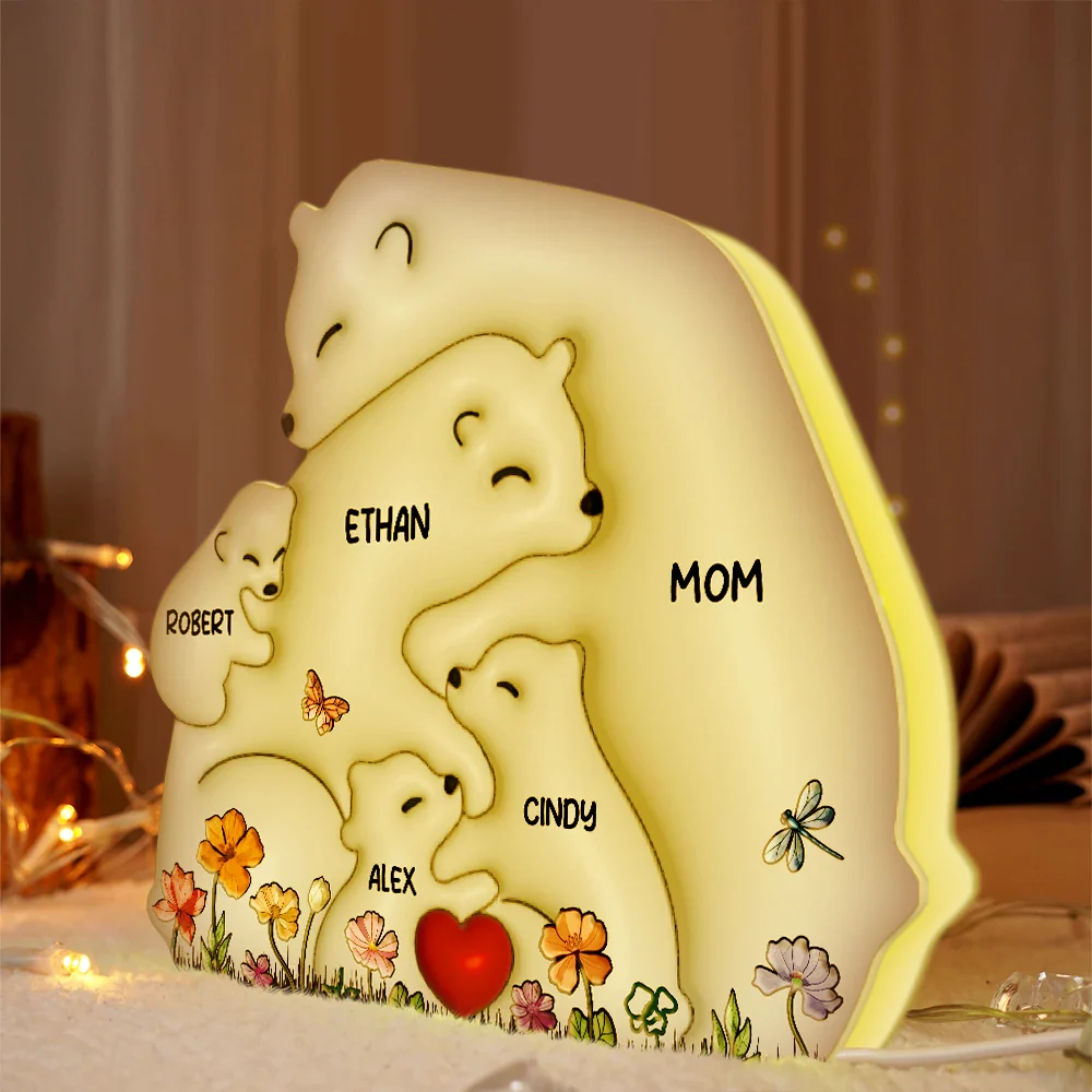 Bear Family Puzzle - Personalized Custom Shaped Light Box - Image 4