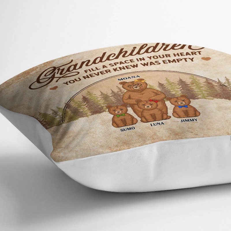 Bear Love Between Grandparents & Grandkids Is Forever- Gift For Grandparent - Personalized Custom Pillow - Image 3