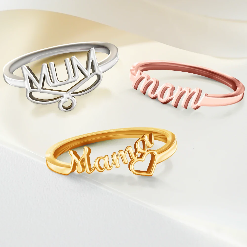 Beautiful Ring For Mom And Grandma - Personalized Custom Shaped Ring