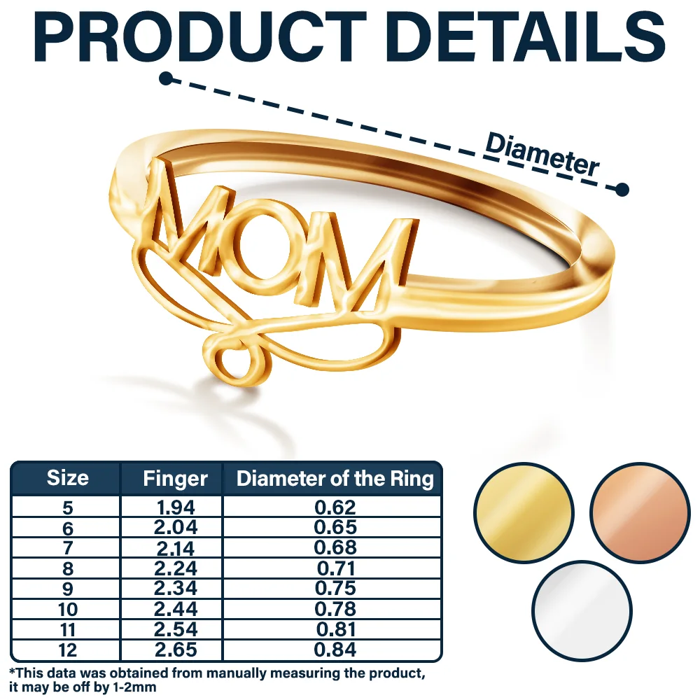 Beautiful Ring For Mom And Grandma - Personalized Custom Shaped Ring - Image 5