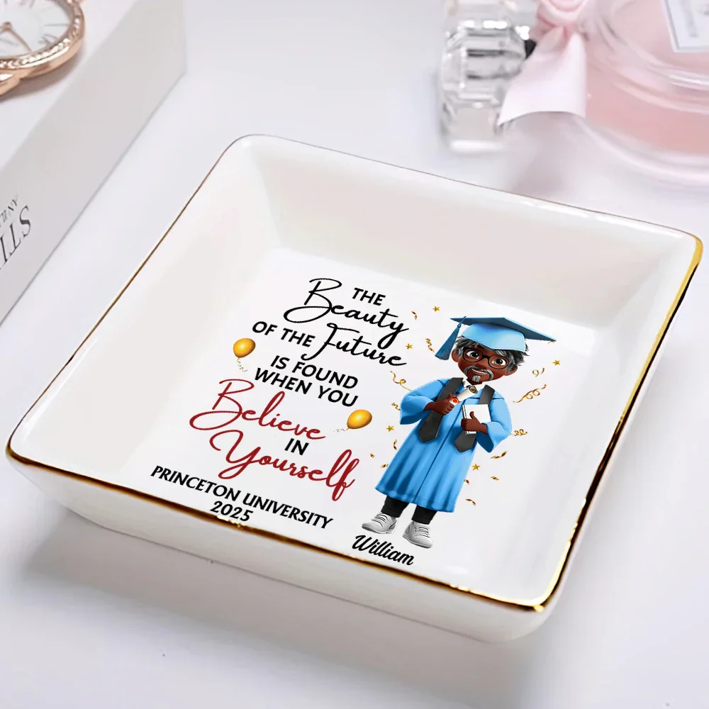 Beauty Of Future Is Found When You Believe In Yourself - Personalized Ring Dish - Image 2