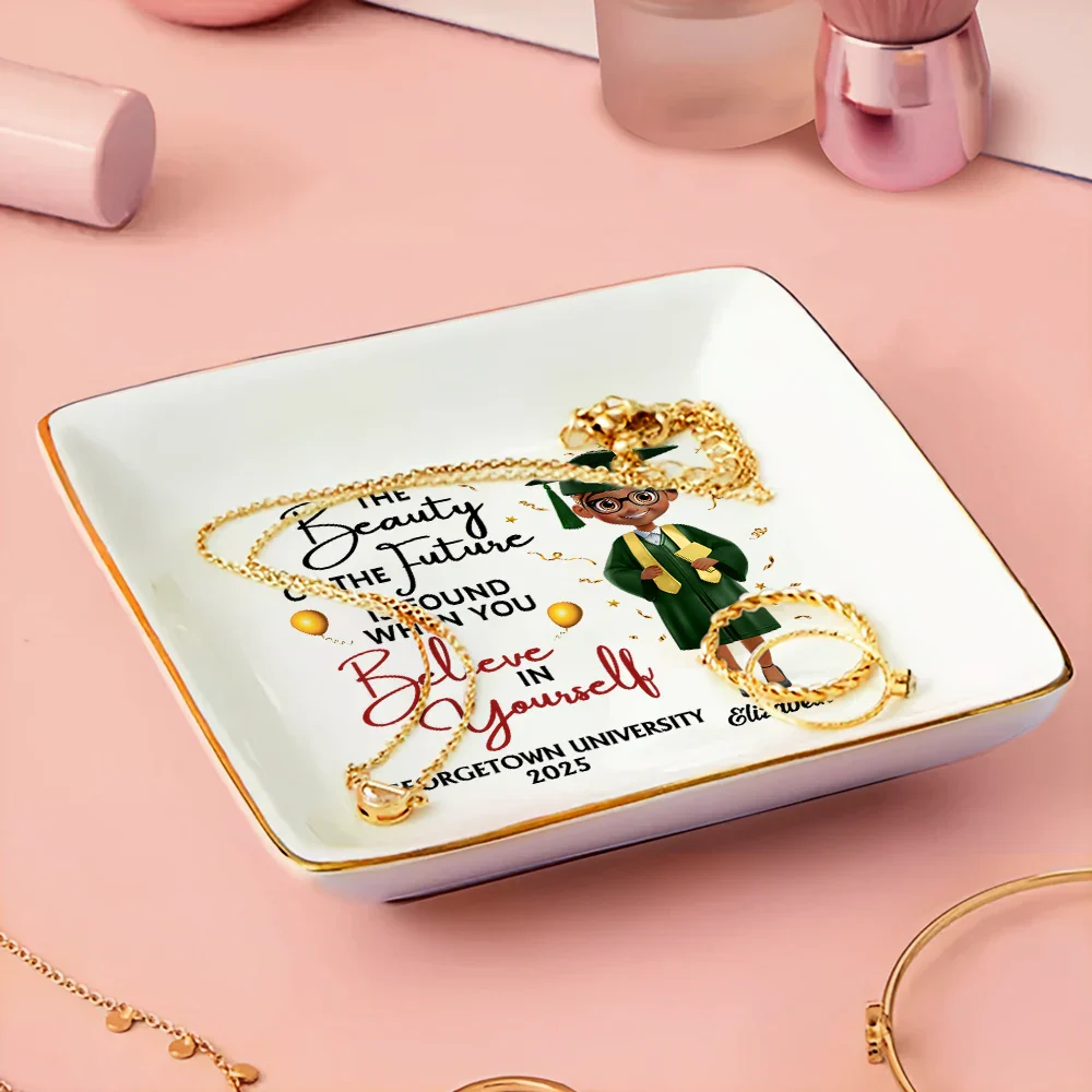 Beauty Of Future Is Found When You Believe In Yourself - Personalized Ring Dish - Image 3