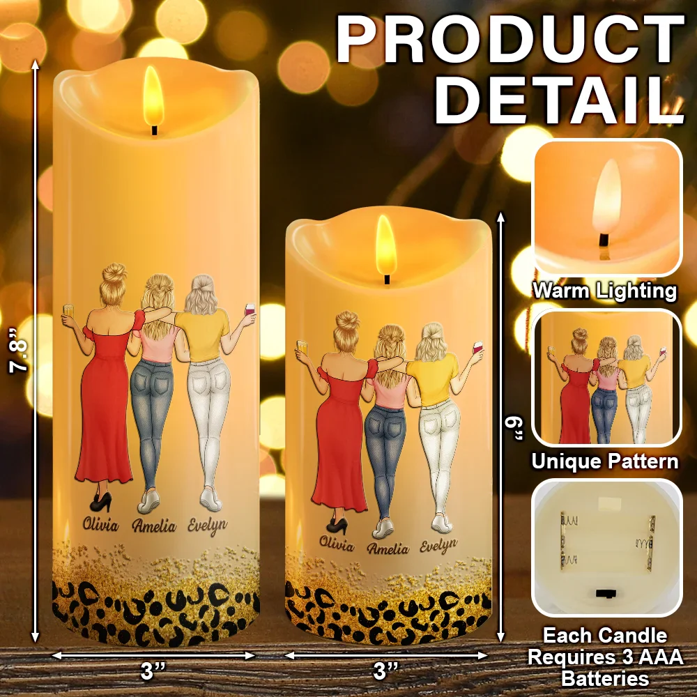Because Of You I Laugh A Little Harder - Personalized Flameless LED Candle - Image 5