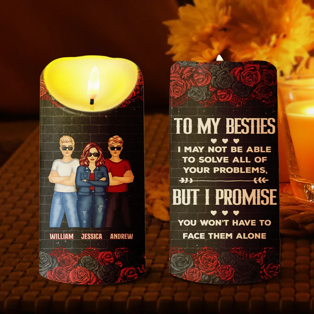 Because Of You I Laugh A Little Harder - Personalized Flameless LED Candle - Image 2