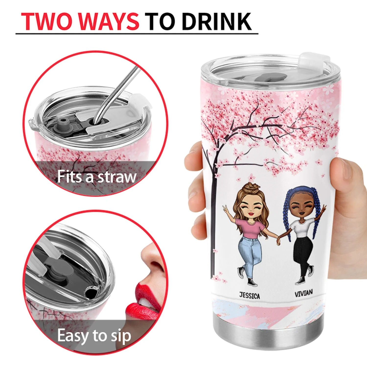 Become Sisters - Gift For Bestie - Personalized Custom Tumbler - Image 4