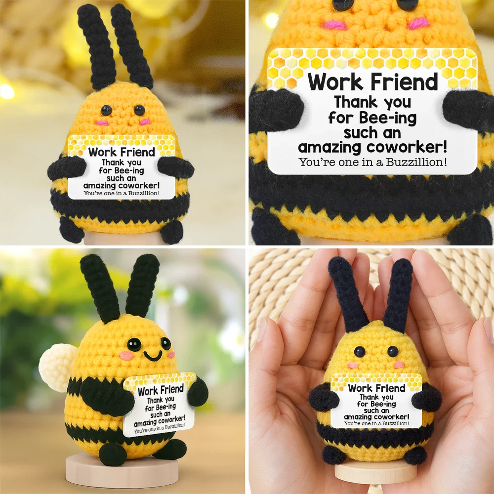 Bee Positive You Are Gonna Bee Awesome - Personalized Doll Crochet With Custom Card - Image 3