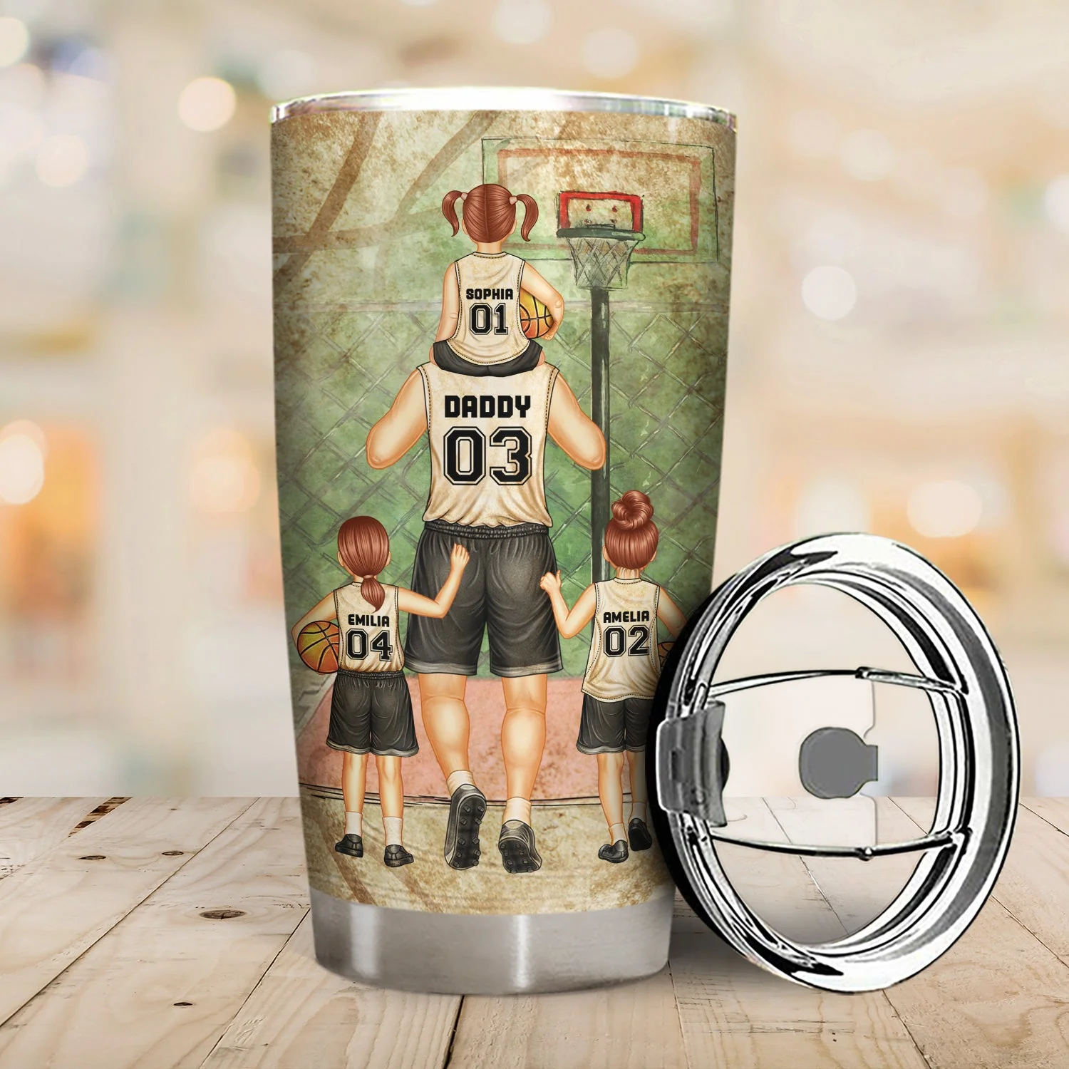 Behind Every Basketball Player Who Believes - Gift For Basketball Fans, Dad, Father - Personalized Custom Tumbler - Image 2