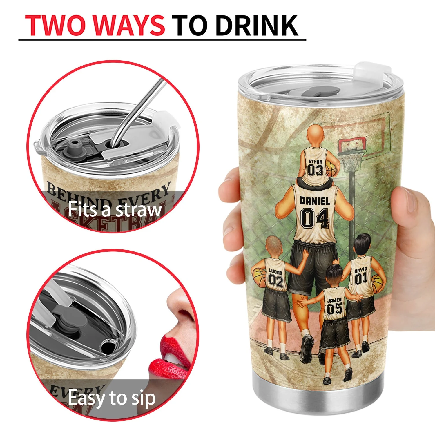 Behind Every Basketball Player Who Believes - Gift For Basketball Fans, Dad, Father - Personalized Custom Tumbler - Image 4