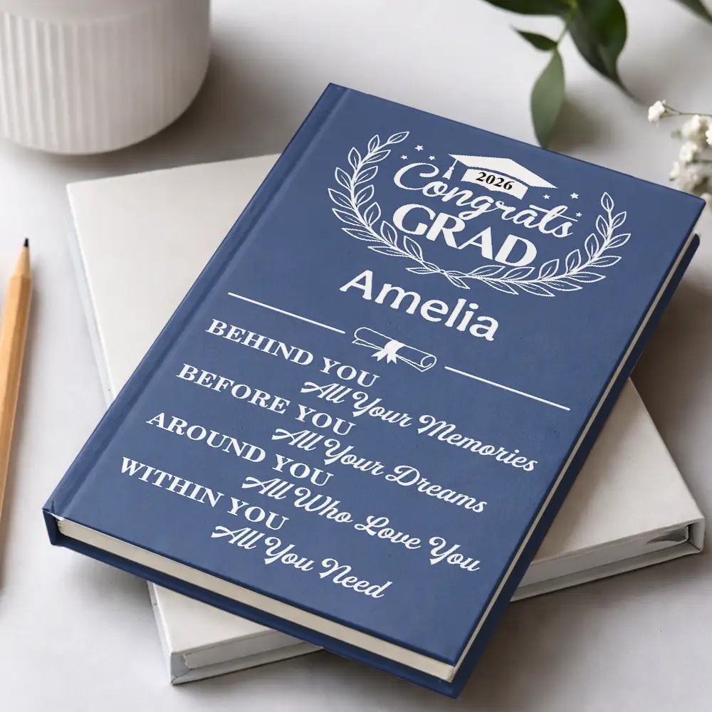 Behind You All Memories Congrats Grad - Personalized Hardcover Journal - Image 2