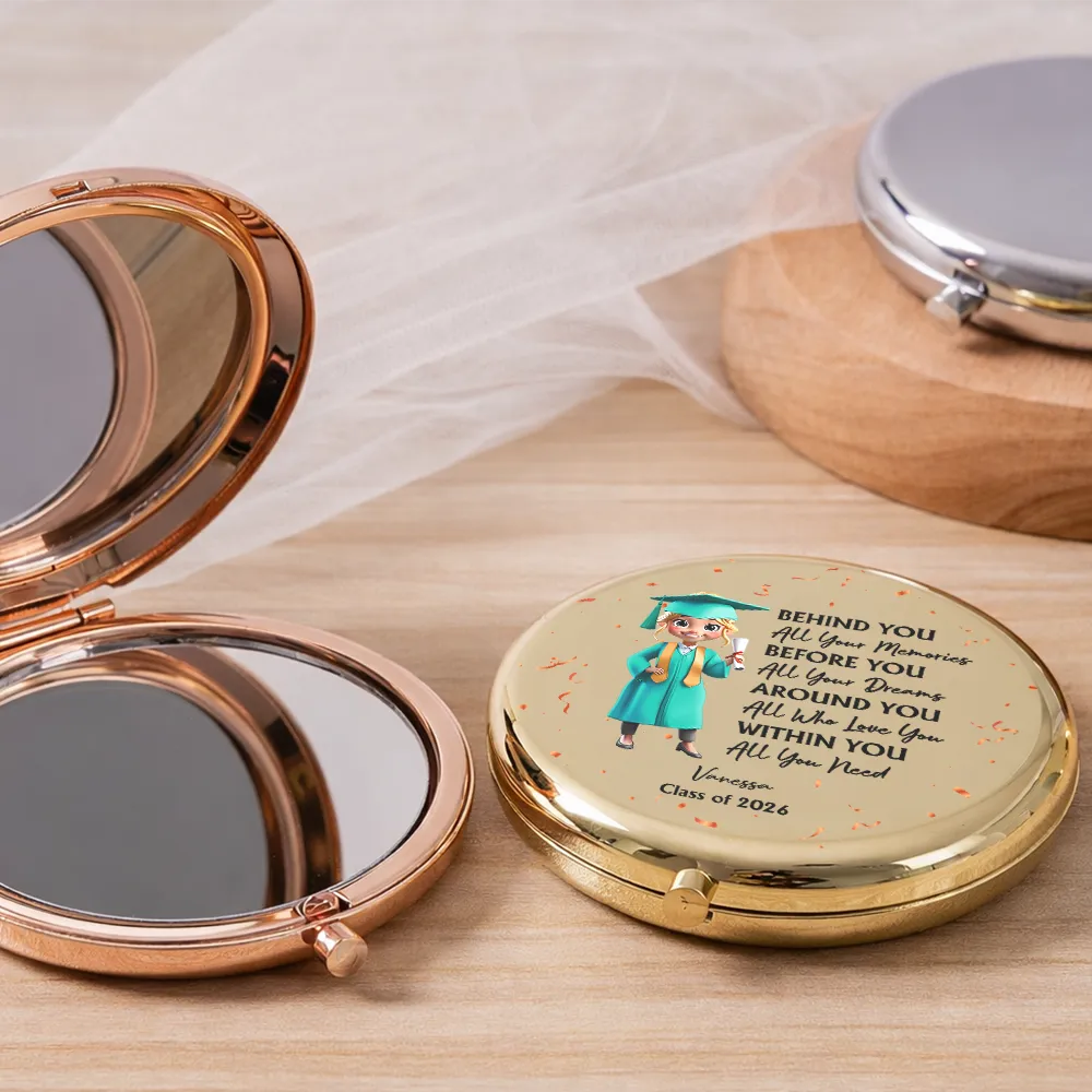 Behind You All Memories Graduation - Personalized Compact Mirror - Image 2