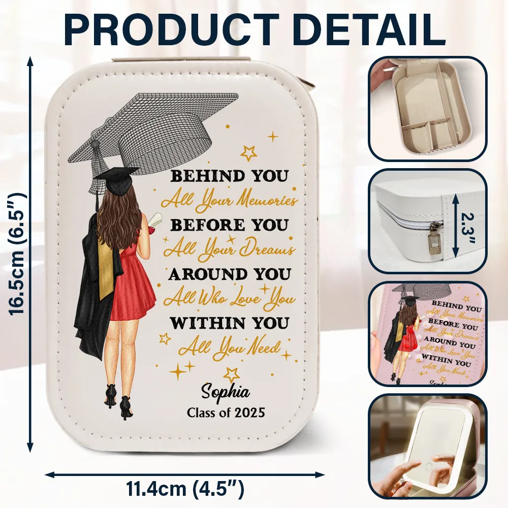 Behind You All Memories - Personalised Makeup Box With LED Mirror - Image 6