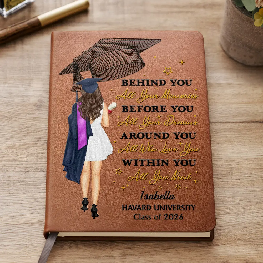 Behind You All Memories - Personalized Leather Journal