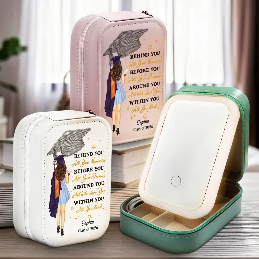 Behind You All Memories - Personalized Makeup Box With LED Mirror - Image 2