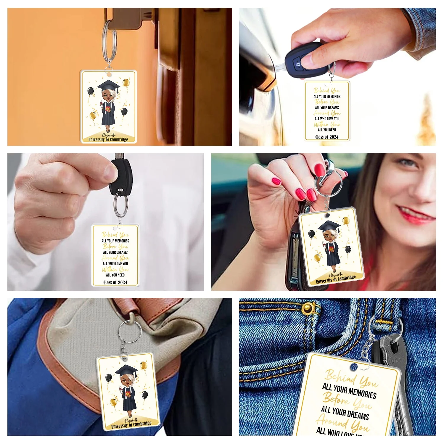 Behind You All Your Memories - Graduation Gift - Personalized Acrylic Keychain - Image 6