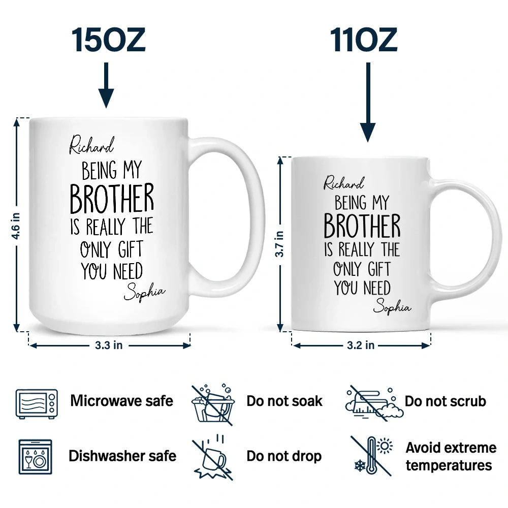 Being My Brother Sister Is Really The Only Gift You Need - Personalized Mug - Image 4