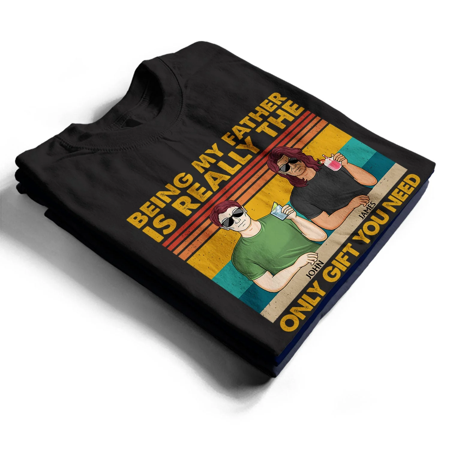 Being Our Father Is Really The Only Gift You Need - Funny, Birthday Gift For Dad, Papa, Husband - Personalized Custom T Shirt - Image 2