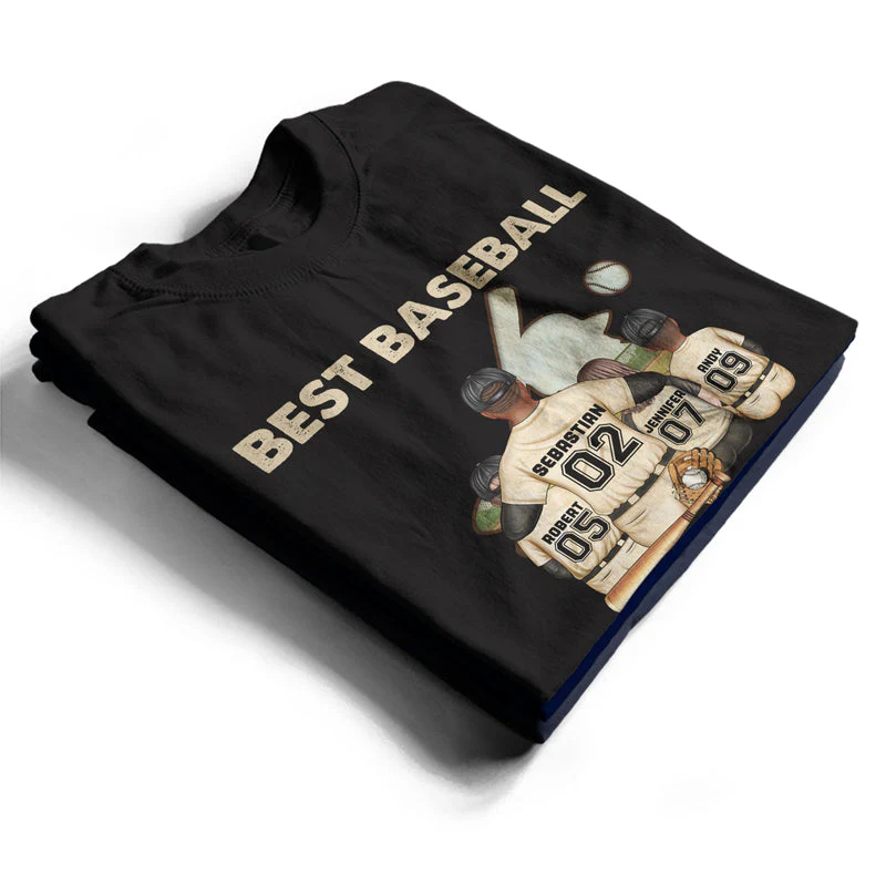 Best Baseball Dad Ever - Father Gift - Personalized Custom T Shirt - Image 2