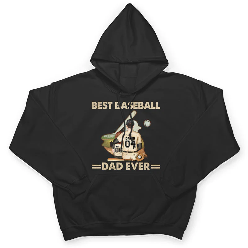 Best Baseball Dad Ever - Father Gift - Personalized Custom T Shirt - Image 4