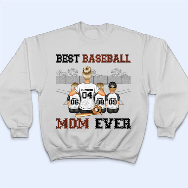 Best Baseball Mom Ever - Mother Gift - Personalized Custom T Shirt - Image 5