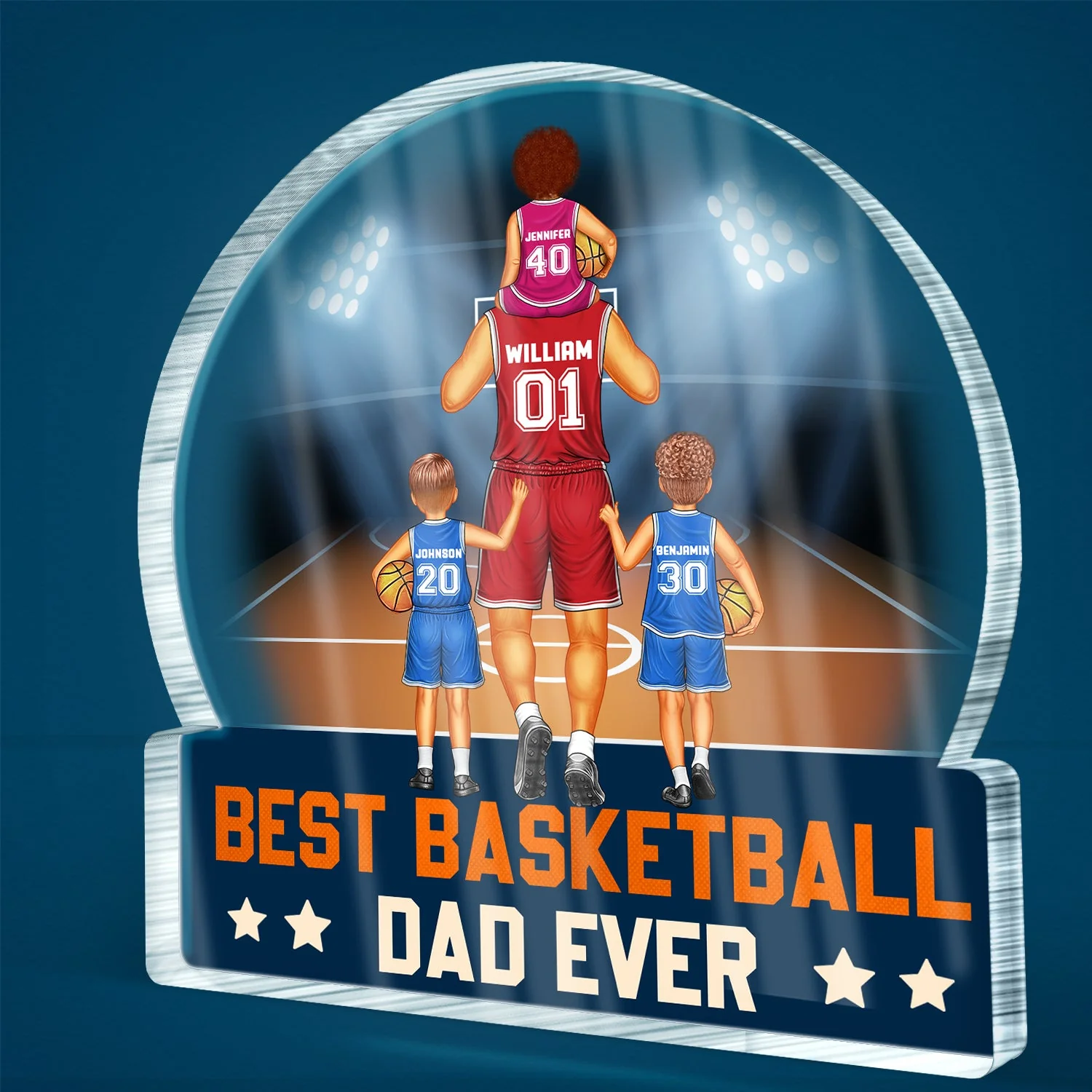 Best Basketball Dad Ever - Gift For Sport Dad, Basketball Dad, Father - Personalized Custom Shaped Acrylic Plaque - Image 2