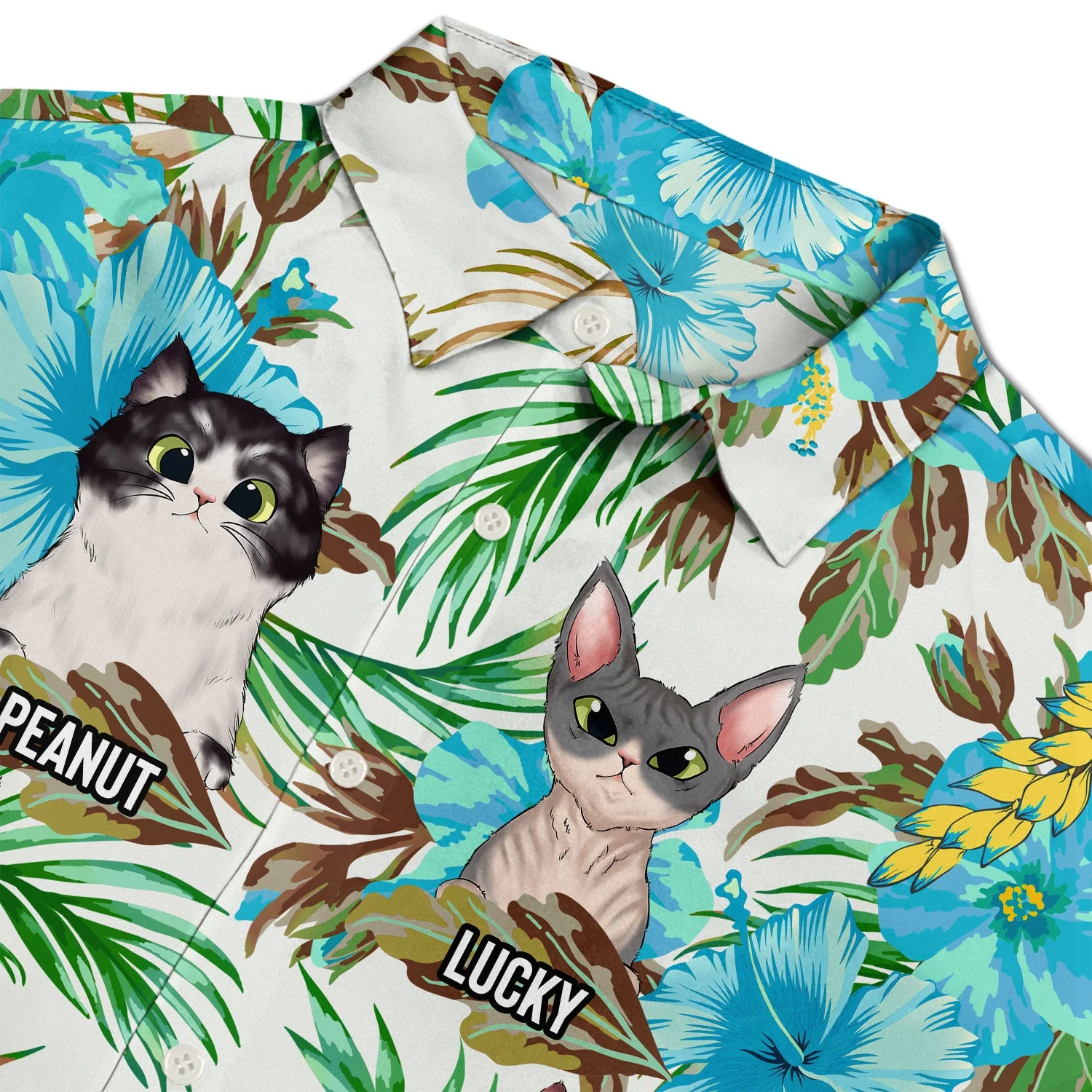 Best Cat Dad Ever Tropical Beach Vibes - Birthday, Summer Gift For Men, Pet Lovers - Personalized Custom Hawaiian Shirt - Image 3