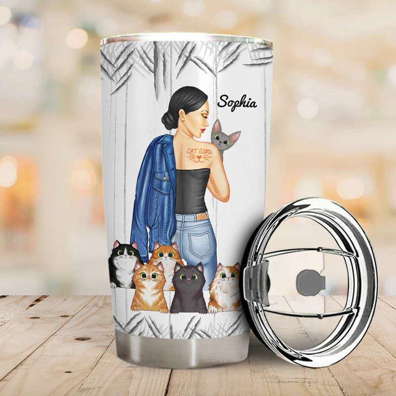 Best Cat Mom Ever - Gift For Cat Lovers - Personalized Custom Tumbler - Image 2