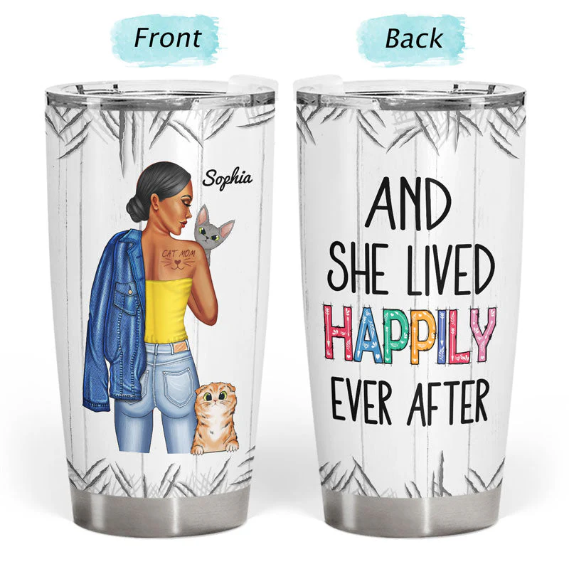 Best Cat Mom Ever - Gift For Cat Lovers - Personalized Custom Tumbler - Image 3
