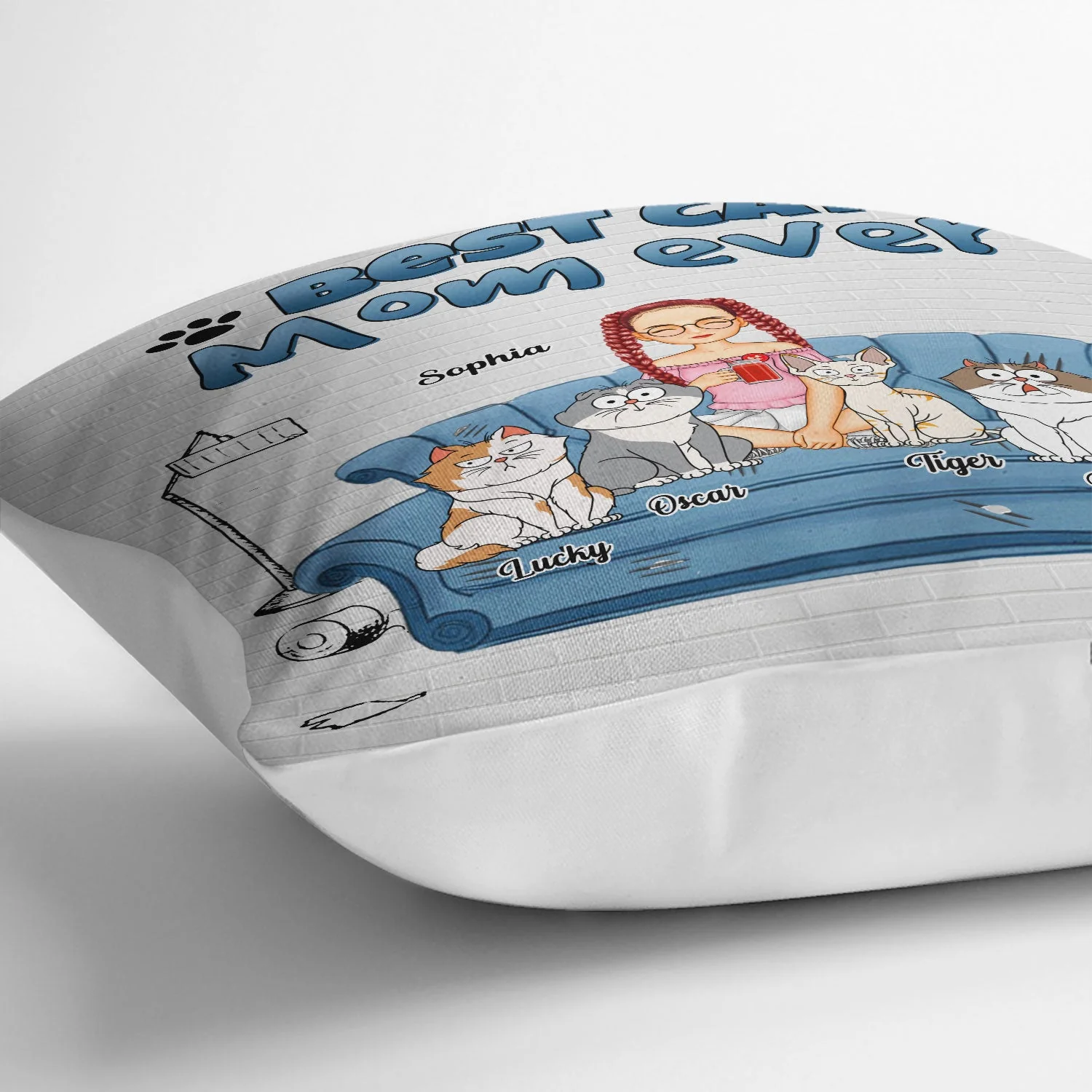 Best Cat Mom Ever - Gift For Cat Lovers - Personalized Pillow - Image 3