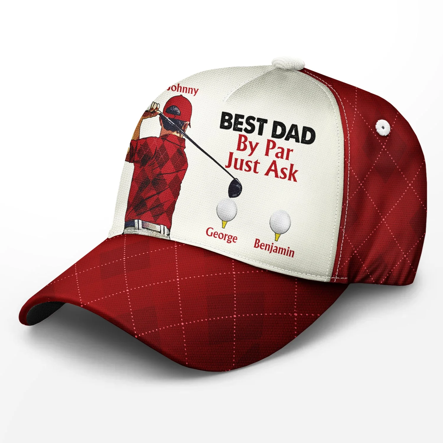 Best Dad By Par - Gift For Father, Golfer - Personalized Classic Cap - Image 2