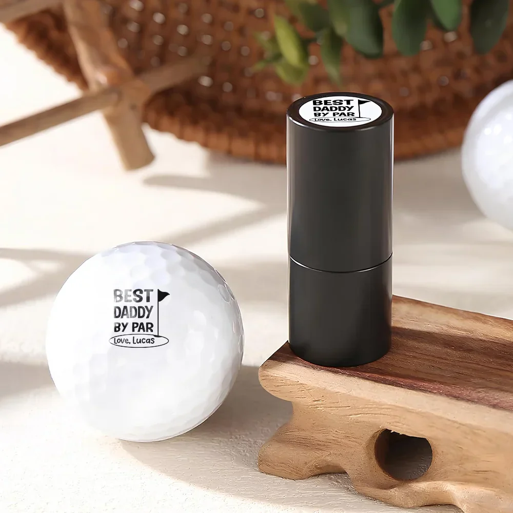Best Dad By Par - Personalized Golf Ball Stamp With Metal Storage Box - Image 3