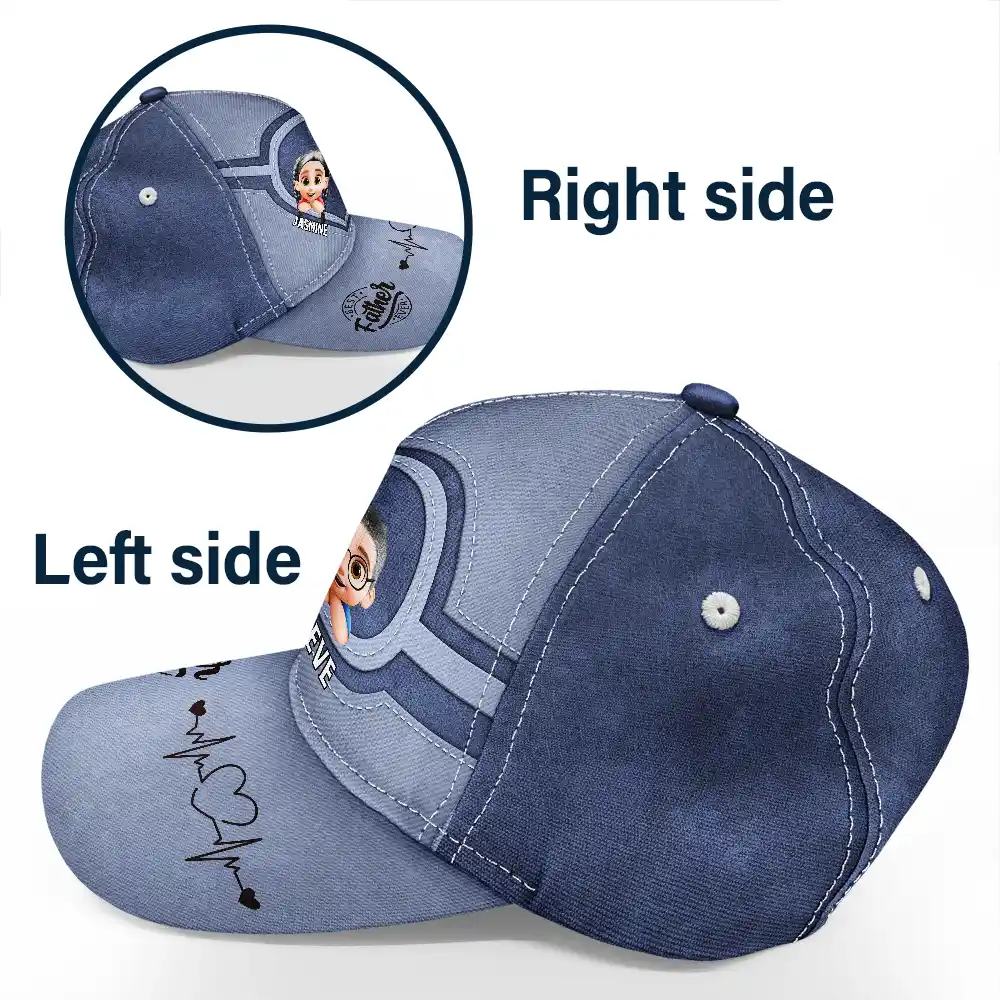 Best Dad Ever 3D Cartoon Kids - Personalized Classic Cap - Image 3