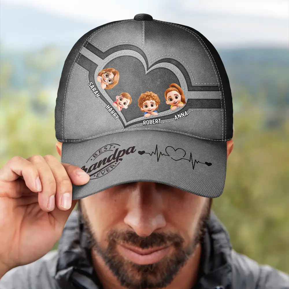 Best Dad Ever 3D Cartoon Kids - Personalized Classic Cap - Image 4