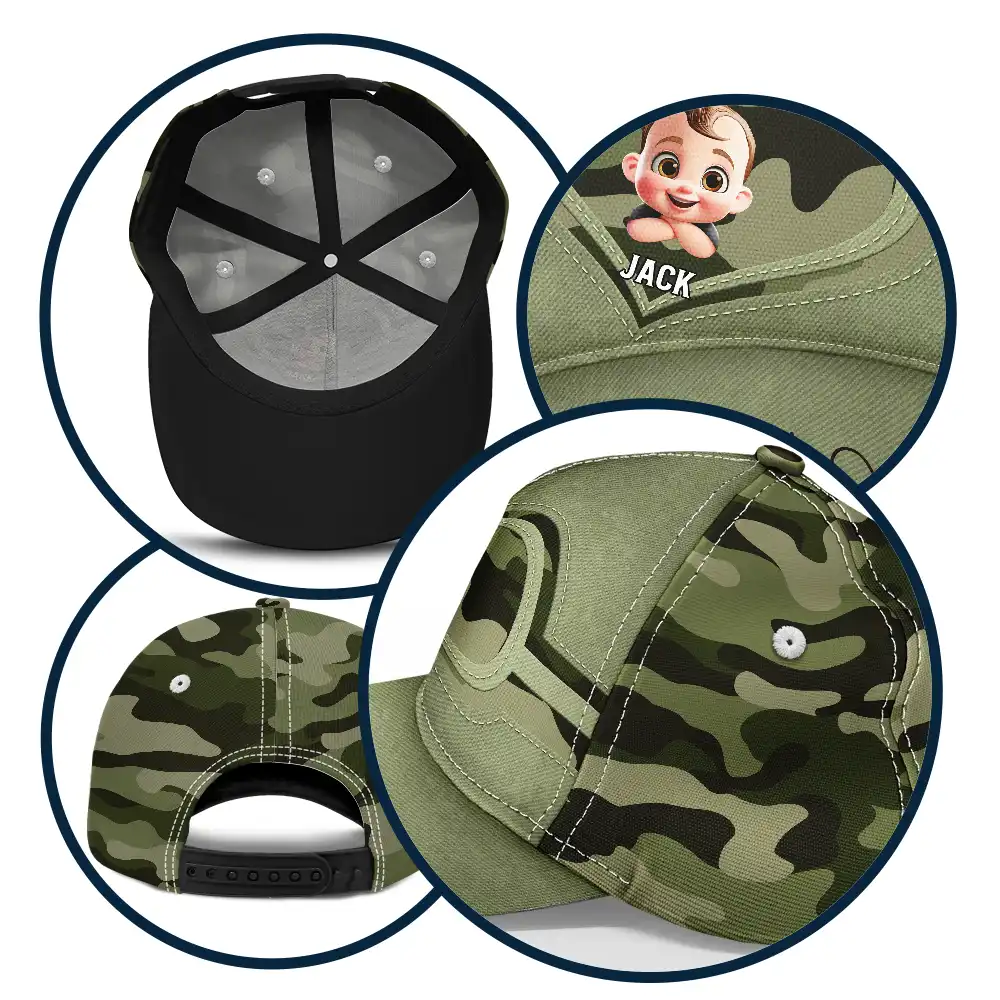 Best Dad Ever 3D Cartoon Kids - Personalized Classic Cap - Image 5