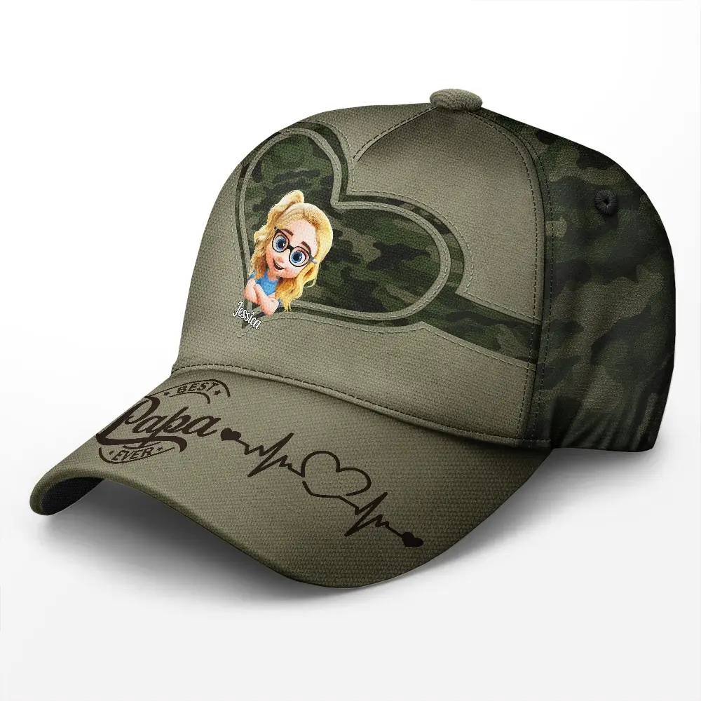Best Dad Ever 3D Crossed Arms - Personalized Classic Cap - Image 2