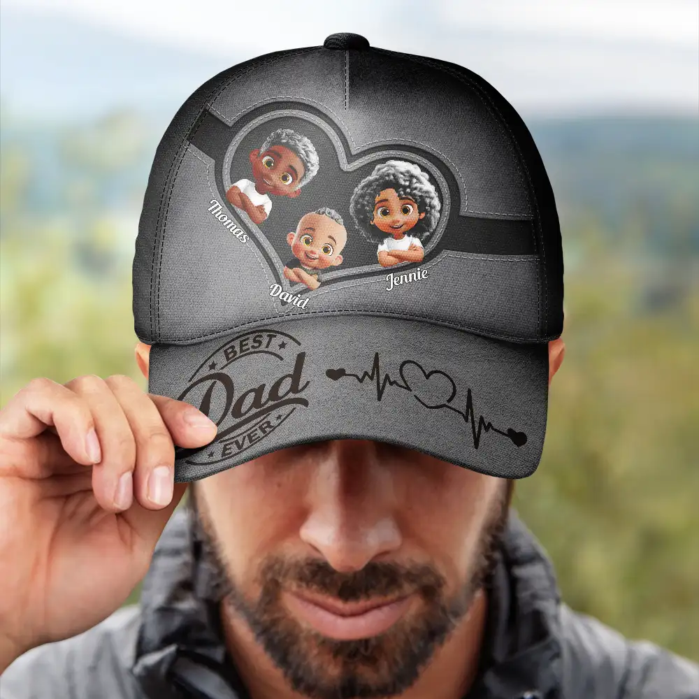 Best Dad Ever 3D Crossed Arms - Personalized Classic Cap - Image 4