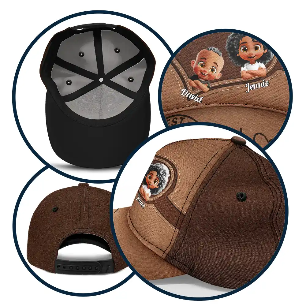 Best Dad Ever 3D Crossed Arms - Personalized Classic Cap - Image 5