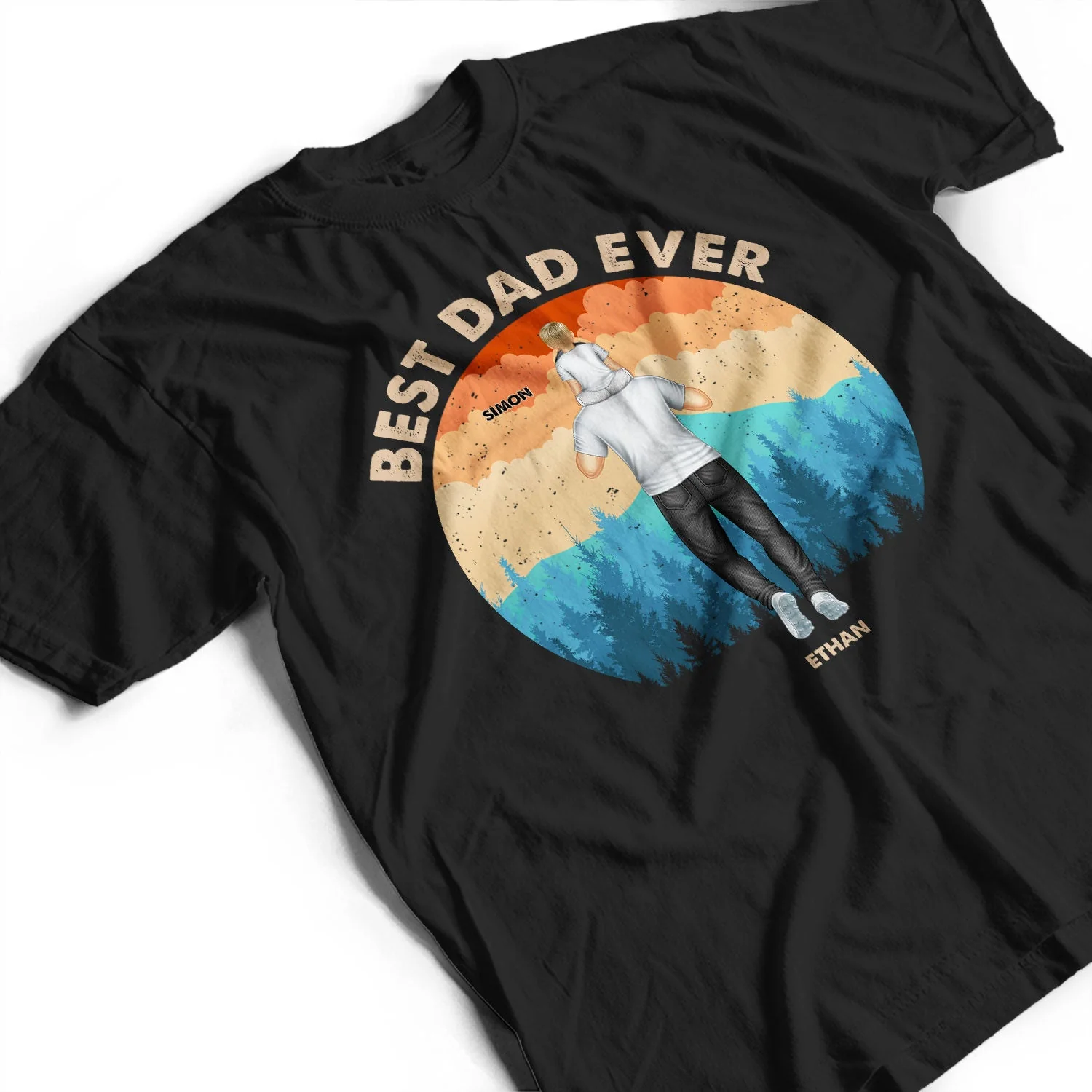 Best Dad Ever Backside - Personalized T Shirt - Image 3