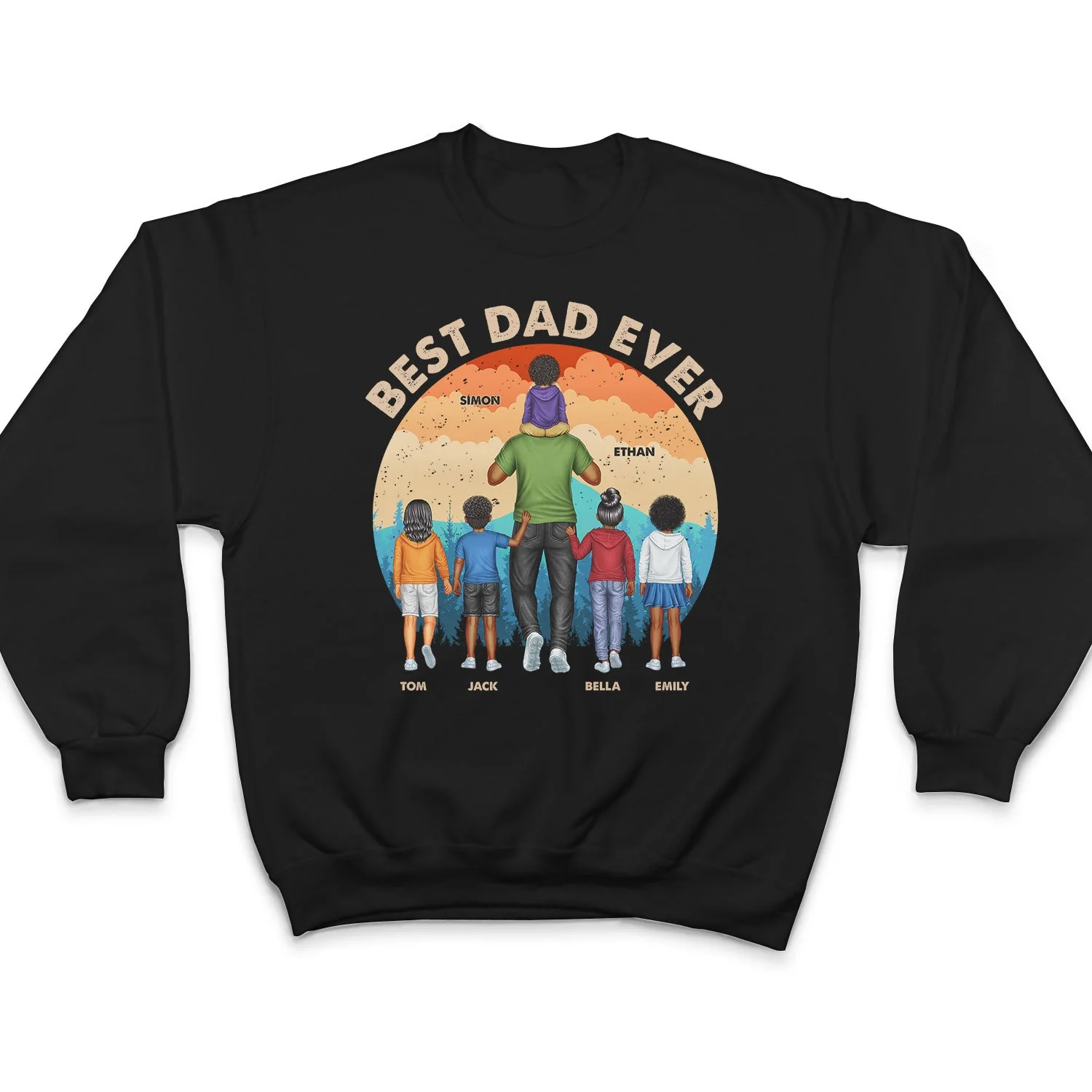 Best Dad Ever Backside - Personalized T Shirt - Image 5